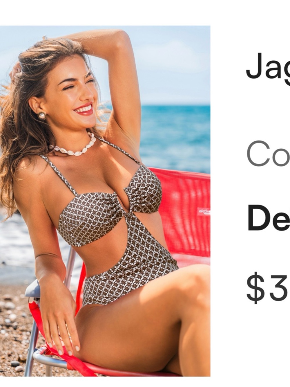Cupshe Brown Patterned Cutout One-Piece Swimsuit